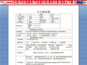 电子商务专业表格简历